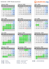 Kalender 1984 mit Ferien und Feiertagen Niedersachsen