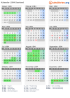 Kalender 1984 mit Ferien und Feiertagen Saarland