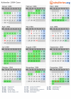 Kalender 1984 mit Ferien und Feiertagen Caen