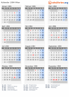Kalender 1984 mit Ferien und Feiertagen Wien