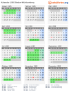 Kalender 1985 mit Ferien und Feiertagen Baden-Württemberg
