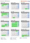 Kalender 1985 mit Ferien und Feiertagen Bremen