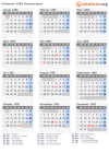 Kalender 1985 mit Ferien und Feiertagen Deutschland