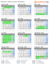 Kalender 1985 mit Ferien und Feiertagen Nordrhein-Westfalen