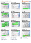 Kalender 1985 mit Ferien und Feiertagen Saarland