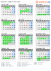 Kalender 1985 mit Ferien und Feiertagen Aix-Marseille