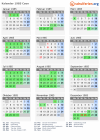 Kalender 1985 mit Ferien und Feiertagen Caen