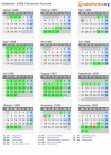 Kalender 1985 mit Ferien und Feiertagen Clermont-Ferrand