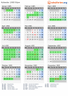 Kalender 1985 mit Ferien und Feiertagen Dijon