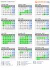 Kalender 1985 mit Ferien und Feiertagen Paris