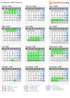 Kalender 1986 mit Ferien und Feiertagen Bayern