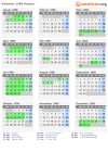 Kalender 1986 mit Ferien und Feiertagen Hessen