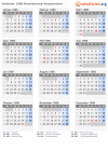 Kalender 1986 mit Ferien und Feiertagen Mecklenburg-Vorpommern