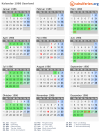 Kalender 1986 mit Ferien und Feiertagen Saarland