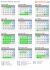 Kalender 1986 mit Ferien und Feiertagen Aix-Marseille