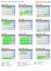 Kalender 1986 mit Ferien und Feiertagen Clermont-Ferrand
