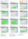 Kalender 1986 mit Ferien und Feiertagen Dijon