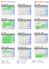 Kalender 1987 mit Ferien und Feiertagen Hessen