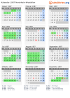 Kalender 1987 mit Ferien und Feiertagen Nordrhein-Westfalen