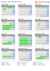 Kalender 1987 mit Ferien und Feiertagen Rheinland-Pfalz