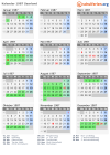 Kalender 1987 mit Ferien und Feiertagen Saarland