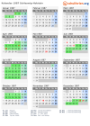 Kalender 1987 mit Ferien und Feiertagen Schleswig-Holstein