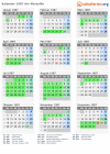 Kalender 1987 mit Ferien und Feiertagen Aix-Marseille