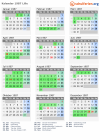 Kalender 1987 mit Ferien und Feiertagen Lille
