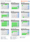 Kalender 1987 mit Ferien und Feiertagen Montpellier