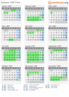 Kalender 1987 mit Ferien und Feiertagen Paris