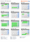 Kalender 1987 mit Ferien und Feiertagen Steiermark