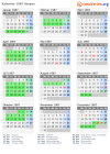 Kalender 1987 mit Ferien und Feiertagen Aargau