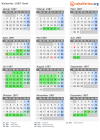 Kalender 1987 mit Ferien und Feiertagen Genf