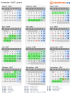 Kalender 1987 mit Ferien und Feiertagen Luzern