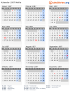 Kalender 1987 mit Ferien und Feiertagen Wallis