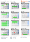 Kalender 1988 mit Ferien und Feiertagen Baden-Württemberg