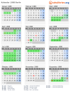 Kalender 1988 mit Ferien und Feiertagen Berlin