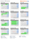 Kalender 1988 mit Ferien und Feiertagen Saarland