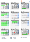 Kalender 1988 mit Ferien und Feiertagen Schleswig-Holstein