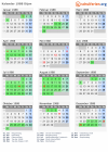 Kalender 1988 mit Ferien und Feiertagen Dijon