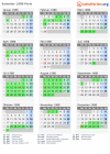 Kalender 1988 mit Ferien und Feiertagen Paris