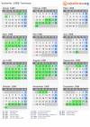 Kalender 1988 mit Ferien und Feiertagen Toulouse