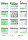 Kalender 1988 mit Ferien und Feiertagen Thurgau