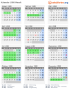 Kalender 1988 mit Ferien und Feiertagen Waadt