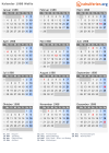 Kalender 1988 mit Ferien und Feiertagen Wallis