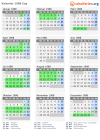 Kalender 1988 mit Ferien und Feiertagen Zug