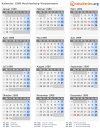 Kalender 1989 mit Ferien und Feiertagen Mecklenburg-Vorpommern