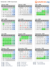 Kalender 1989 mit Ferien und Feiertagen Saarland