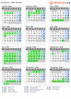 Kalender 1989 mit Ferien und Feiertagen Rouen