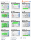 Kalender 1989 mit Ferien und Feiertagen Glarus